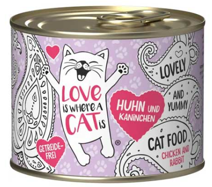 LOVE IS WHERE A CAT IS – CHICKEN & RABBIT PURE LATA 200 GR