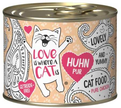 Love is Where a Cat is Lata Pure Pollo 200 g
