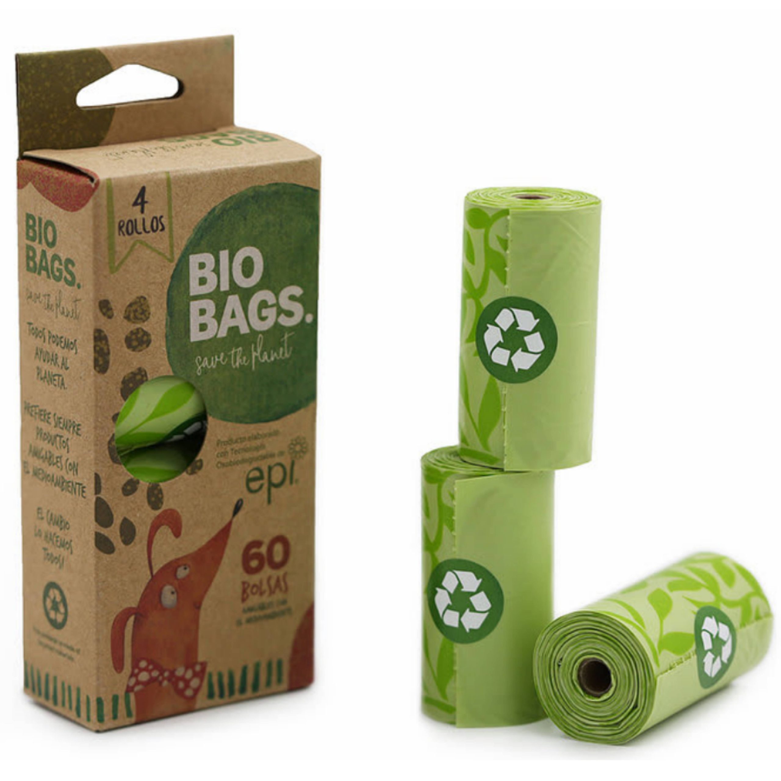 Bio Bags 4 Rollos (60 Bolsas)